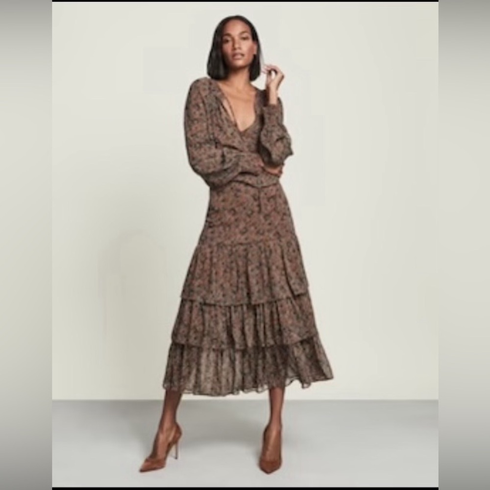 Veronica Beard Tunis Boho Floral Dress, Cinnamon Multi, new with tags, size 4